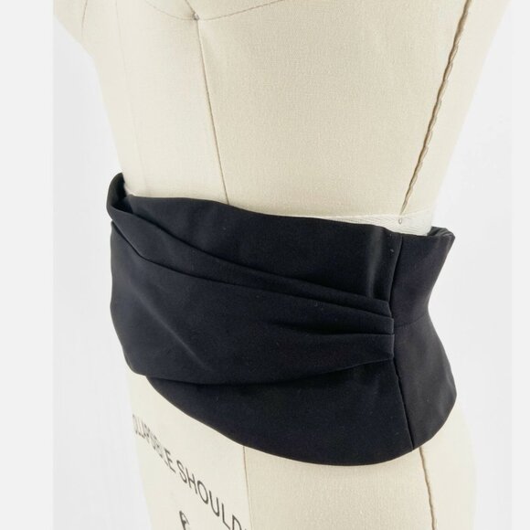 VTG 80's CD de Christian Dior Robes Du Soir Paris Black Silk Belt 8 - Picture 4 of 10